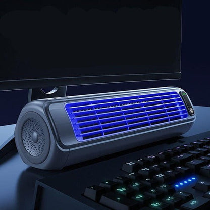 Belro portable tabletop fan with adjustable settings, compact design, and modern electronics for home cooling.