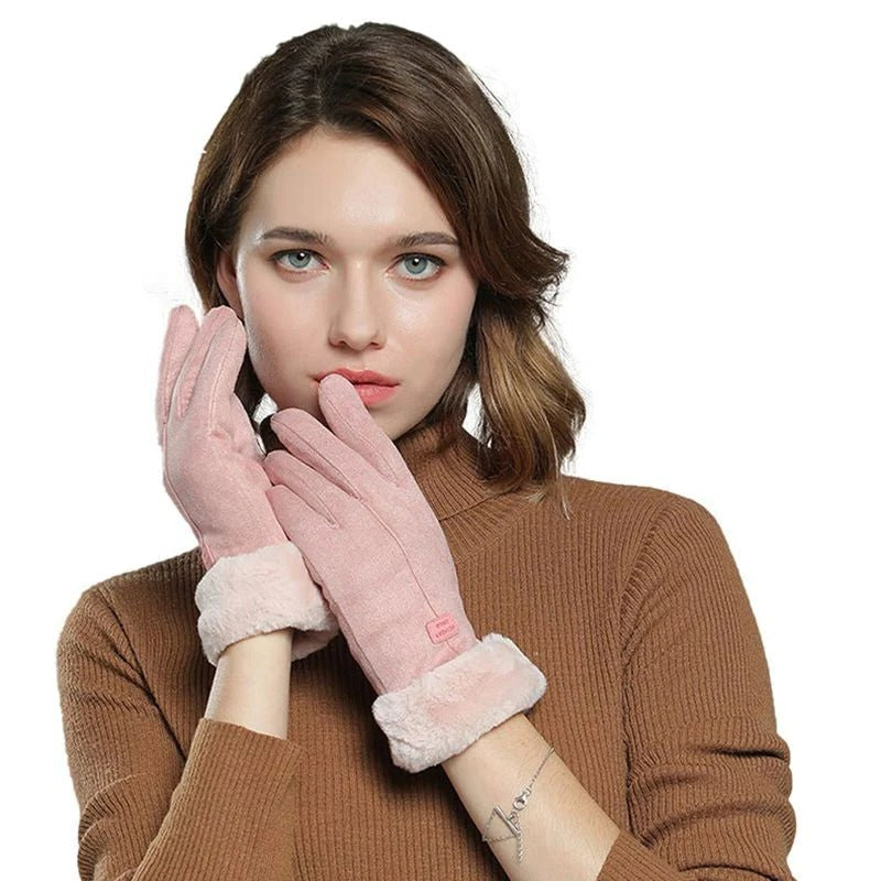 BowLift women's winter touchscreen gloves with soft insulated lining, warm and stylish for cold weather.