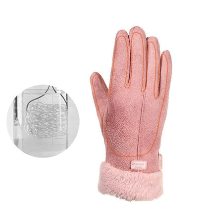 Women's BowLift winter gloves with touchscreen fingertips, soft insulated lining and warm, cozy design for cold weather.