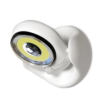 Belro motion-activated LED lamp with sleek electronic design, emitting bright light in a modern setting.