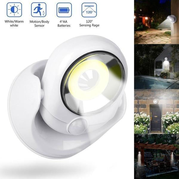 Belro motion-activated LED lamp with sleek electronic design, glowing in a modern setting.