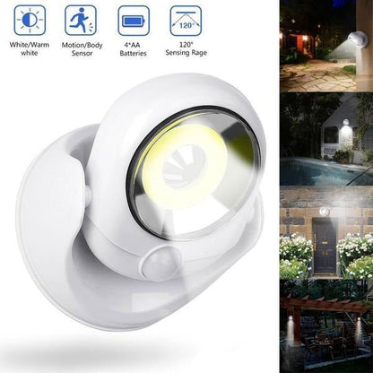 Belro motion-activated LED lamp with sleek electronic design, glowing in a modern setting.