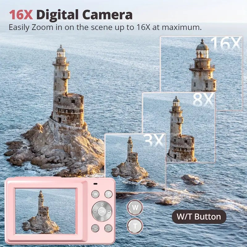 Belro compact digital camera with retro design, featuring a vintage-style body and modern digital lens for stylish photography.