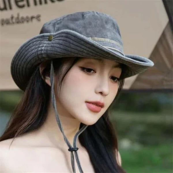Belro wide brim outdoor sun hat with wide brim and adjustable strap, designed for outdoor protection and style.