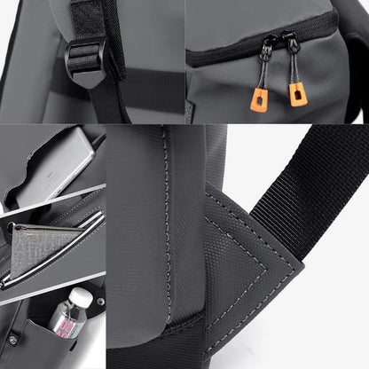 Belro Everyday Backpack for laptops, black with multiple compartments and padded straps, ideal for electronics and computer accessories.
