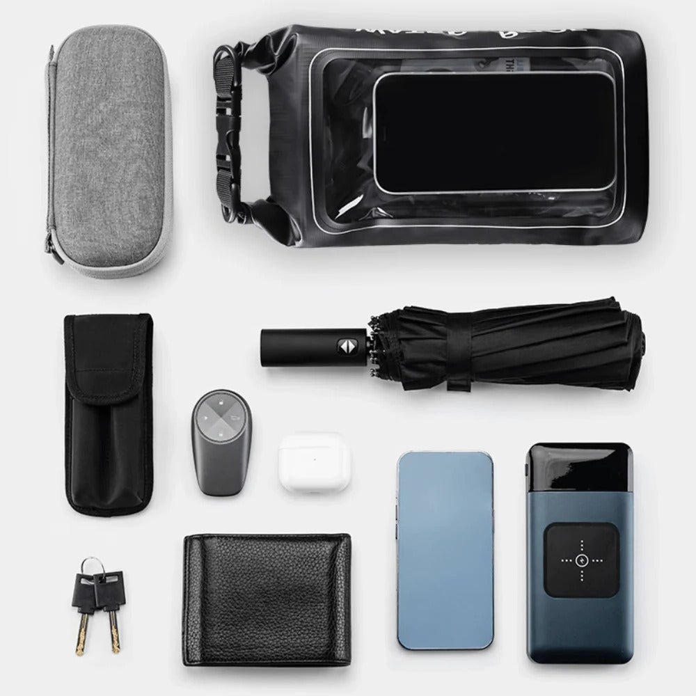 Belro waterproof phone pouch in clear, flexible plastic for electronic protection against water and moisture.
