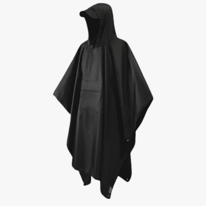 Belro rain poncho for outdoor coverage, lightweight waterproof clothing with hood, designed for protection in rainy weather.