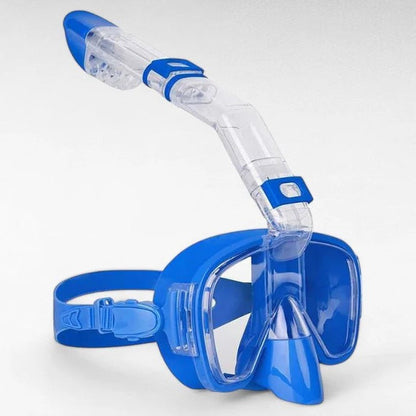 Belro snorkeling mask with dry top system, clear lens, adjustable strap, designed for outdoor water activities and outdoor adventures.