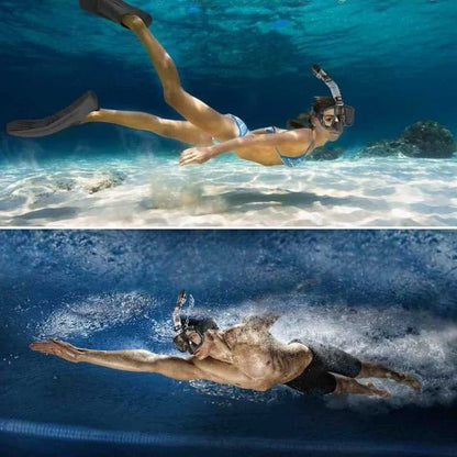 Belro snorkeling mask with dry top system, clear lens and adjustable strap for outdoor water activities.