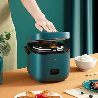 Belro mini rice cooker for home use, compact kitchen appliance with a sleek design, perfect for small rice portions and easy cooking.