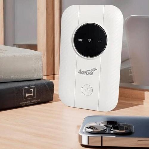 Belro portable WiFi router for electronics, showing compact design and multiple connectivity ports on a neutral background.