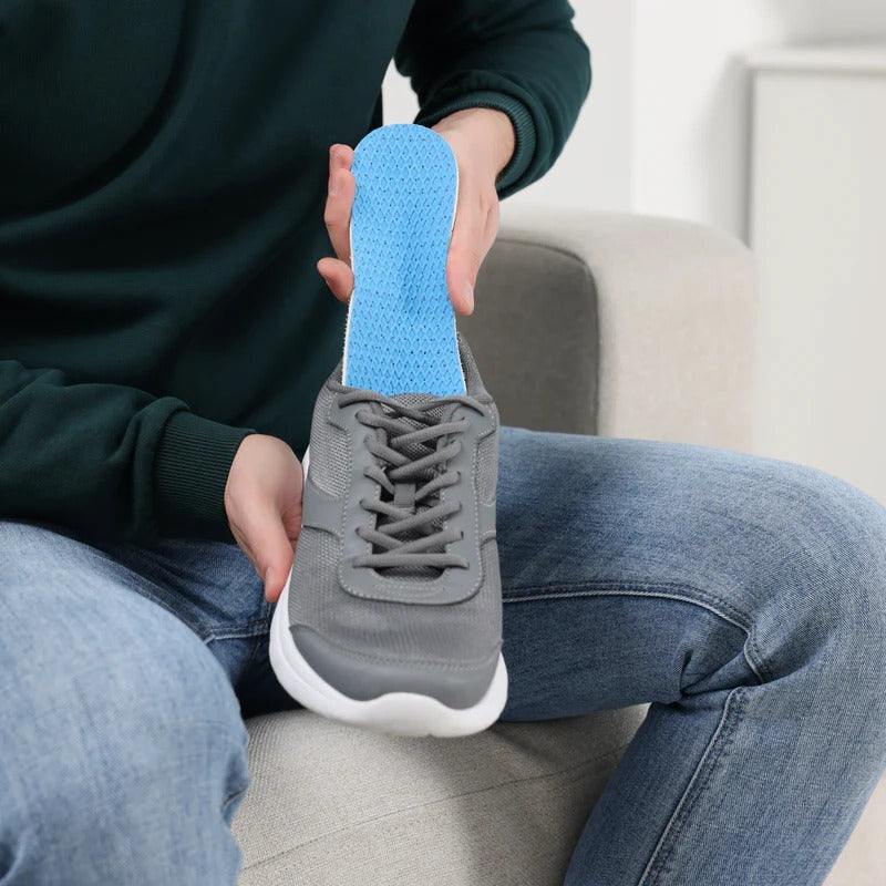 Belro orthopedic insoles for targeted foot support, showing cushioned arch and heel padding for enhanced comfort and stability.