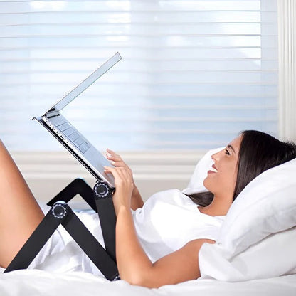 Belro ergonomic laptop stand for computers, featuring adjustable height and portable design for improved workspace comfort.