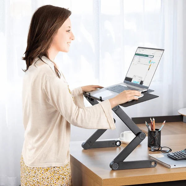 Belro ergonomic laptop stand for computers, featuring adjustable height and sturdy design to improve posture and workspace organization.