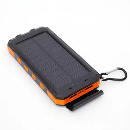 Belro waterproof solar charger power bank with multiple USB ports and rugged design for outdoor charging.