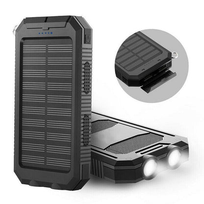 Belro waterproof solar charger power bank with USB ports and durable design, ideal for outdoor charging and electronic devices.