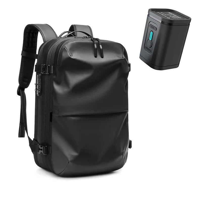 Belro compression travel backpack with multiple compartments and adjustable straps, designed for convenient travel storage.