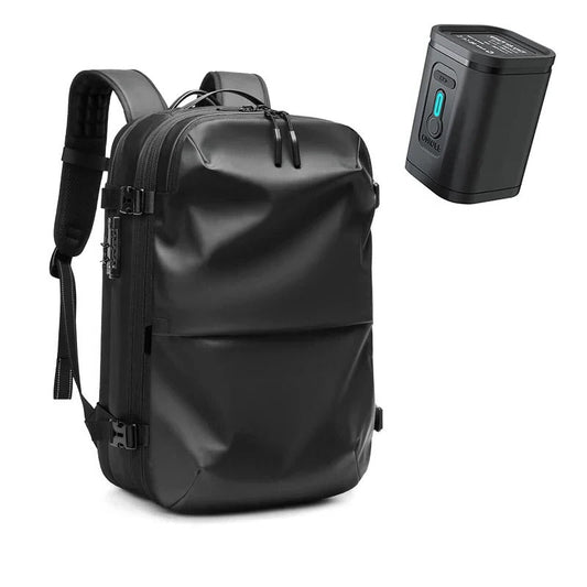 Belro compression travel backpack with multiple compartments and adjustable straps, designed for convenient travel storage.