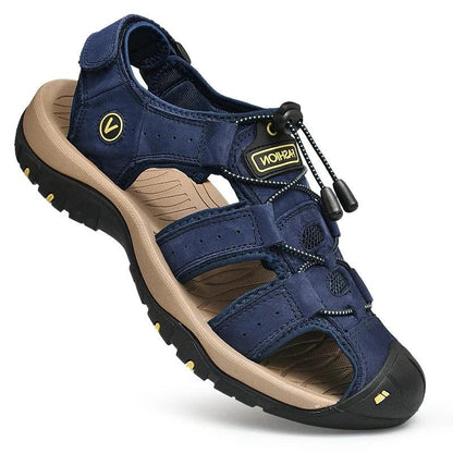 Belro men's summer outdoor sandals featuring adjustable straps and cushioned soles for comfortable walking.