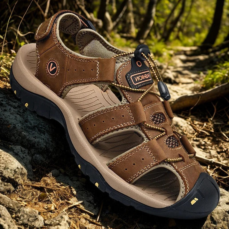 Belro men's summer outdoor sandals featuring adjustable straps and cushioned soles for comfortable walking.