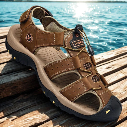 Belro men's summer outdoor sandals with adjustable straps and cushioned soles, ideal for casual outdoor wear.