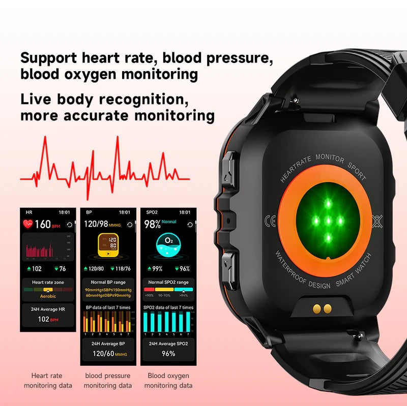 Belro waterproof sports smartwatch with digital display, fitness tracking features, and durable design for active wear.