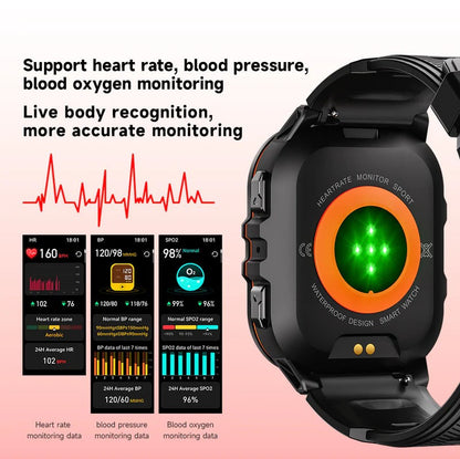 Belro waterproof sports smartwatch with digital display, fitness tracking features, and durable design for active wear.