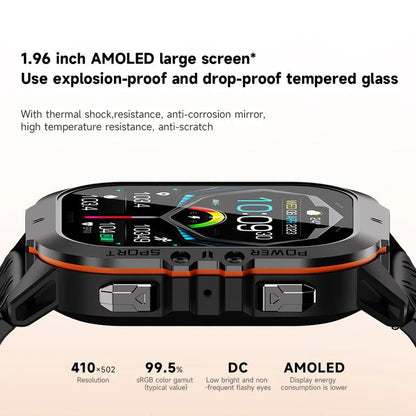 Belro waterproof sports smartwatch displaying digital time on a black band with fitness tracking features.