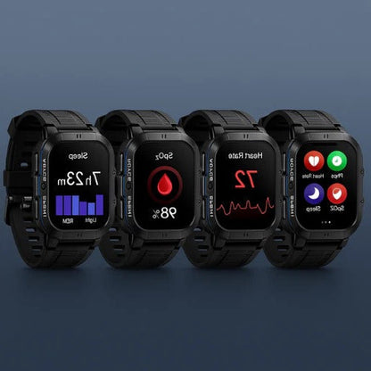 Belro waterproof sports smartwatch with digital display, fitness tracking, and durable design for active use.