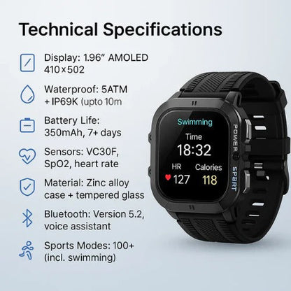Belro waterproof sports watch with digital display, adjustable strap, and sporty design for fitness and outdoor activities.