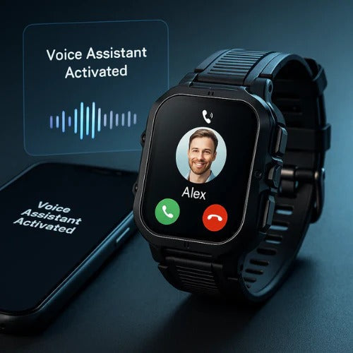 Belro waterproof sports smartwatch displaying digital time, fitness tracking features, and a sleek black band.