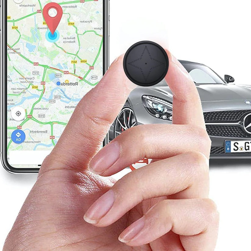 Mini magnetic GPS tracker by Belro, compact device with strong magnet for easy attachment, used for GPS navigation and tracking.