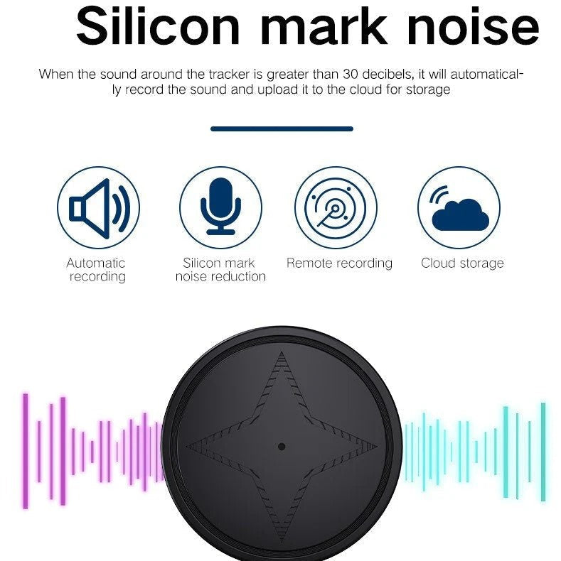 Mini magnetic GPS tracker from Belro showing a compact device with magnetic backing for easy attachment.