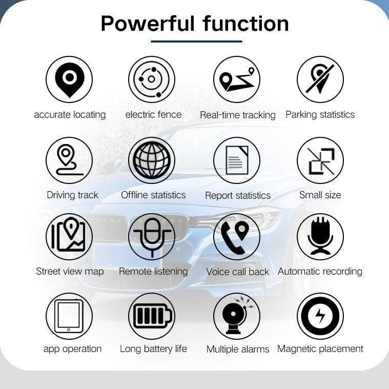 Mini magnetic GPS tracker by Belro, compact electronic device with magnetic case, designed for real-time location tracking.