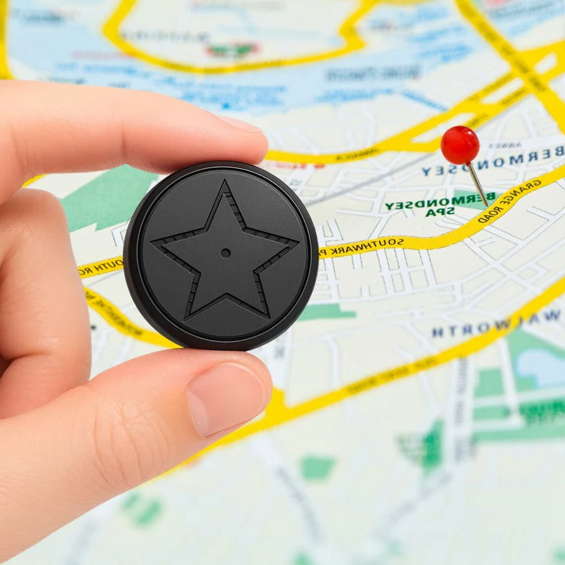 Mini magnetic GPS tracker by Belro, compact electronic device with magnetic case for real-time location tracking.