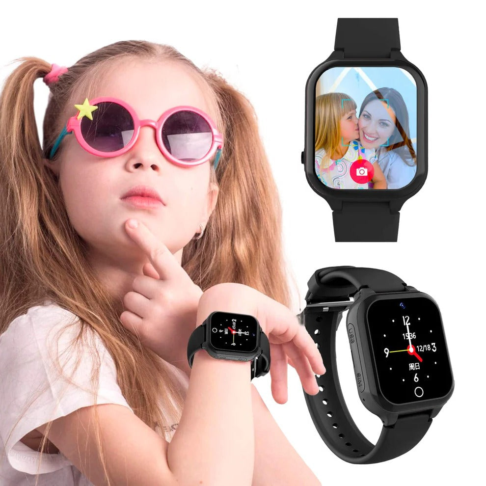Kids smart watch GPS tracker by Belro showing a colorful digital display and adjustable strap, designed for child safety and navigation.