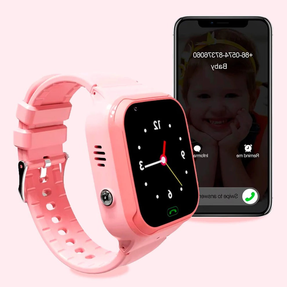 Kids smart watch GPS tracker by Belro with colorful strap, digital display, and GPS navigation features for child safety and tracking.