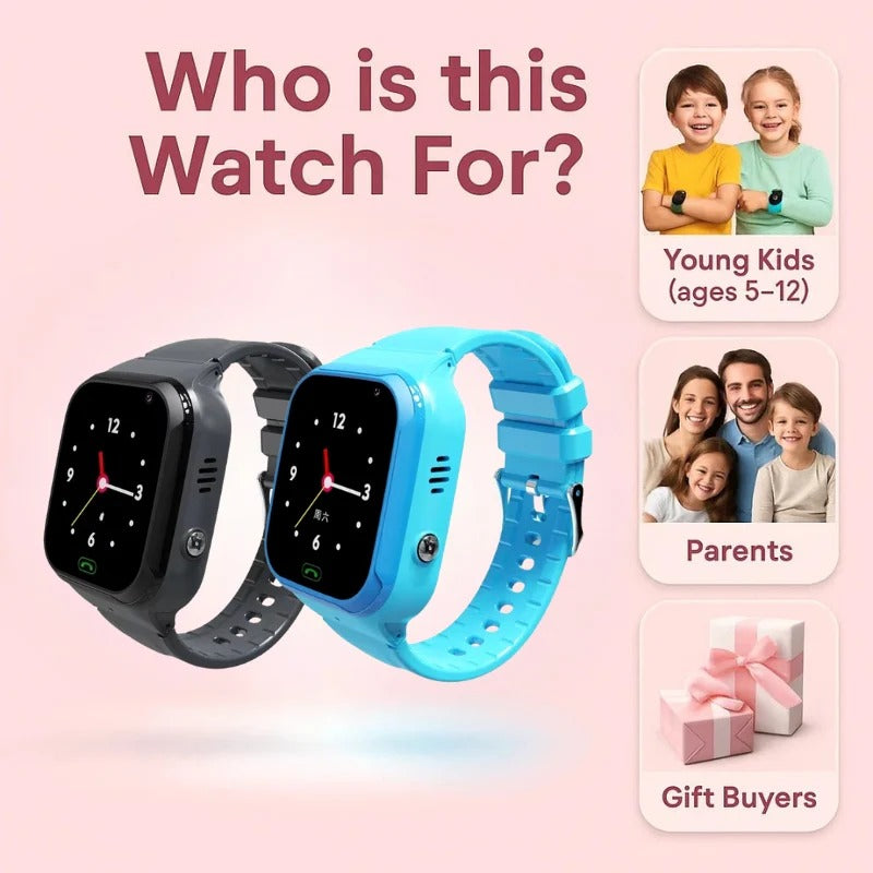 Belro Kids Smart Watch GPS Tracker showing a colorful digital display and adjustable strap for child safety.