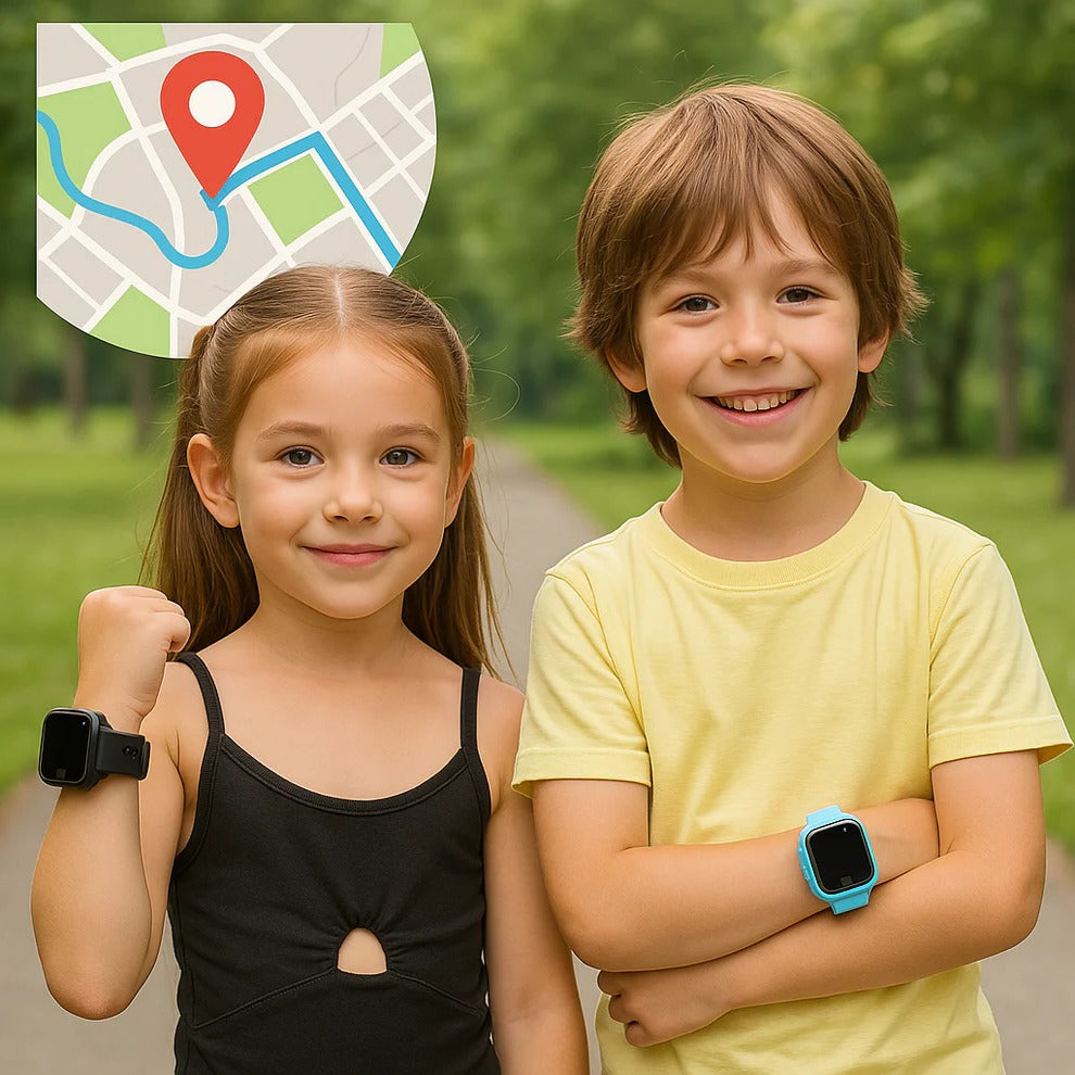 Belro Kids Smart Watch GPS Tracker showing a colorful digital display with time, GPS status, and child-friendly design.