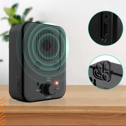 Belro ultrasonic anti-bark device emitting high-frequency sound to train dogs and reduce excessive barking.