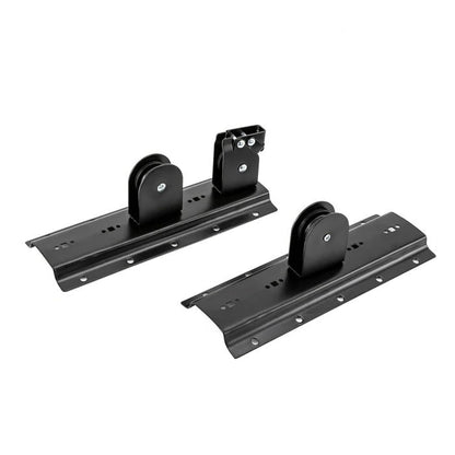 Ceiling mounted bike hoist by Belro for home storage, showing the hoist lifting a bicycle in a garage or storage area.