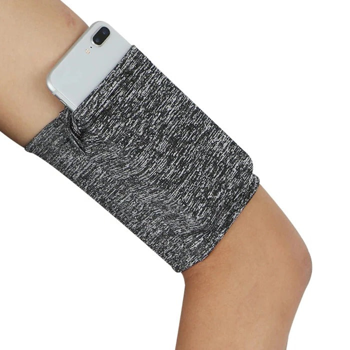 Belro running arm phone bag worn on arm, lightweight activewear accessory with adjustable strap for secure fit during exercise.