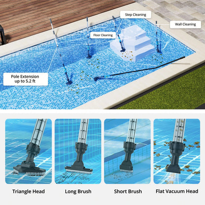 Belro cordless pool cleaner operating in a backyard pool, designed for easy outdoor pool maintenance.