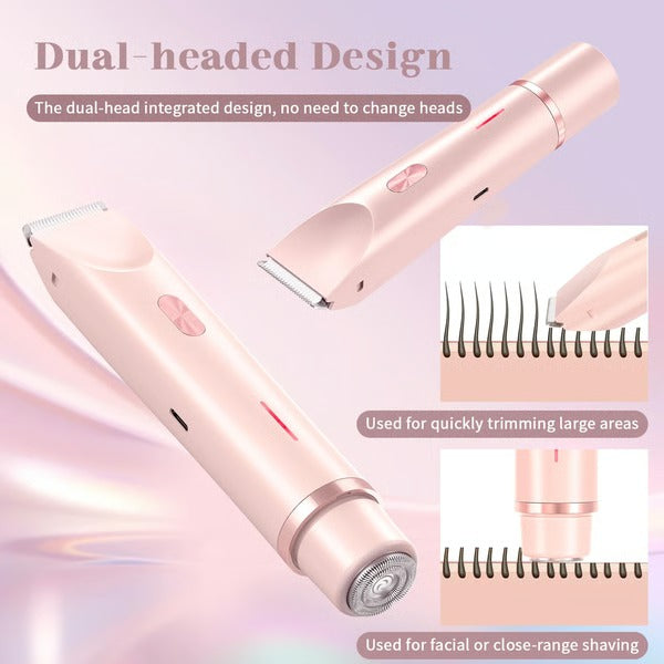 Belro women’s electric shaver and bikini trimmer with dual attachments, sleek design, suitable for personal grooming.