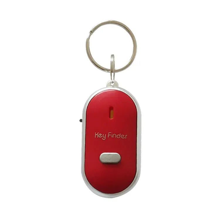 Belro whistle-activated key finder showing a compact electronic GPS device with keychain attachment.