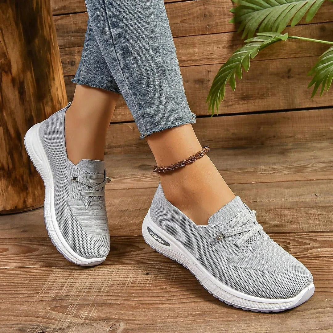 Belro women’s comfort sneakers worn with socks, showcasing casual footwear designed for comfort and everyday style.