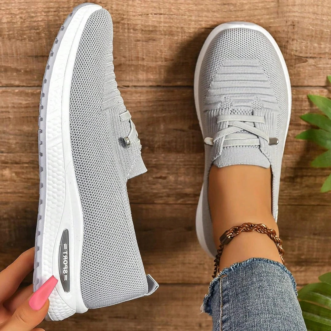Belro women's comfort sneakers paired with cozy socks, showcasing casual footwear and sock style in a relaxed setting.