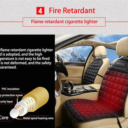 Belro heated car seat cushion with control panel, designed for comfort and warmth during driving.