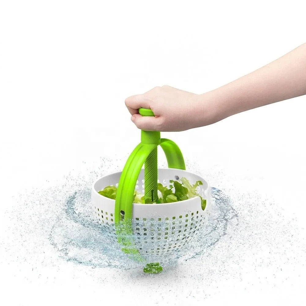 Belro Spin & Drain Salad Bowl with built-in strainer for easy washing and draining fresh salads in the kitchen.