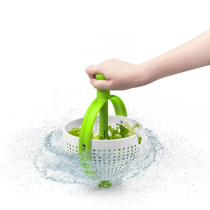 Belro Spin & Drain Salad Bowl with built-in strainer for easy washing and draining fresh salads in the kitchen.